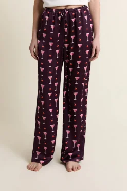 Pantalon de pyjama satiné à motifs mocktails