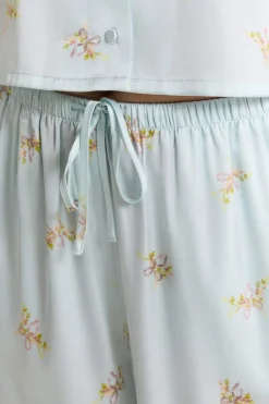 Pantalon de pyjama satiné à motifs