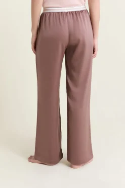 Pantalon de pyjama taille élastique "move, smile, sleep"