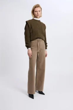 Pantalon large avec cordon en coton