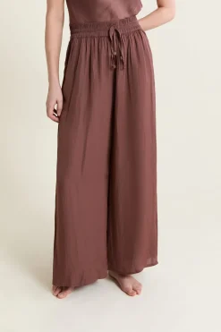 Pantalon satiné coupe large