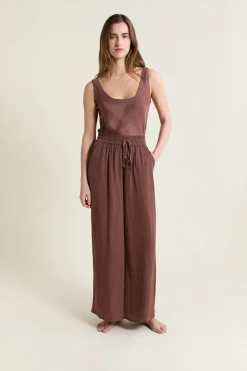 Pantalon satiné coupe large