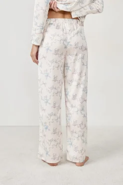 Pantalones de pijama estampados satinados