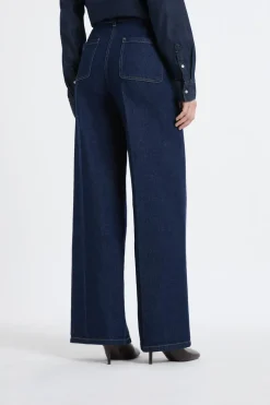 Pantalones vaqueros anchos de algodón