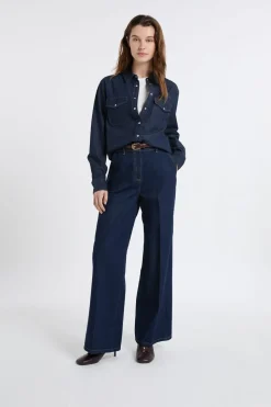 Pantalones vaqueros anchos de algodón