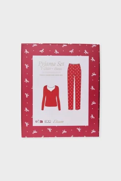 Pijama de 2 piezas con estampado de algodón