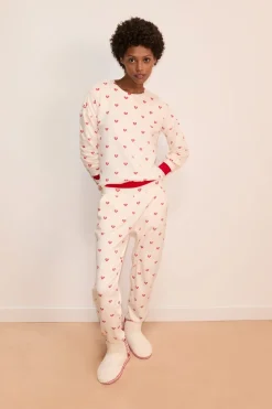Pijama de 2 piezas con estampado de corazones