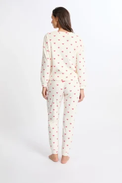 Pijama de 2 piezas con estampado de corazones