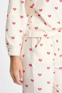 Pijama de 2 piezas con estampado de corazones