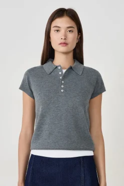 Polo de manga corta con botones