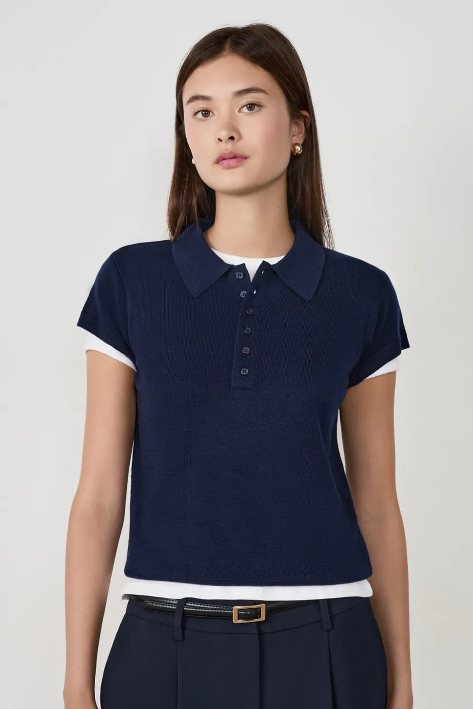 Polo de manga corta con botones