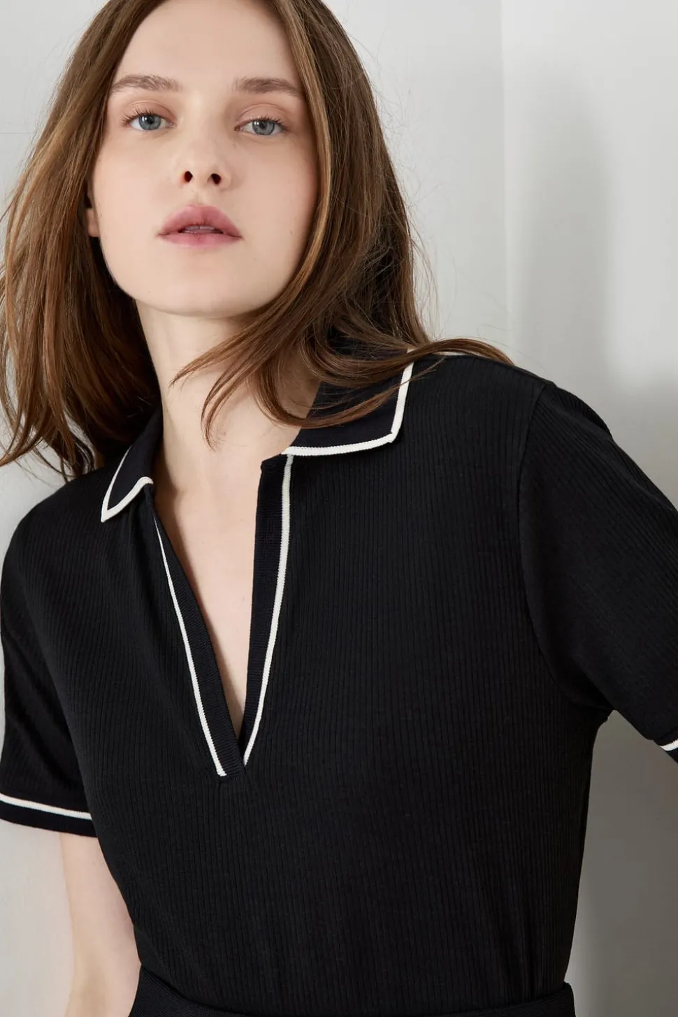 Polo de manga corta de algodón