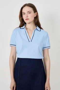 Polo de manga corta de algodón