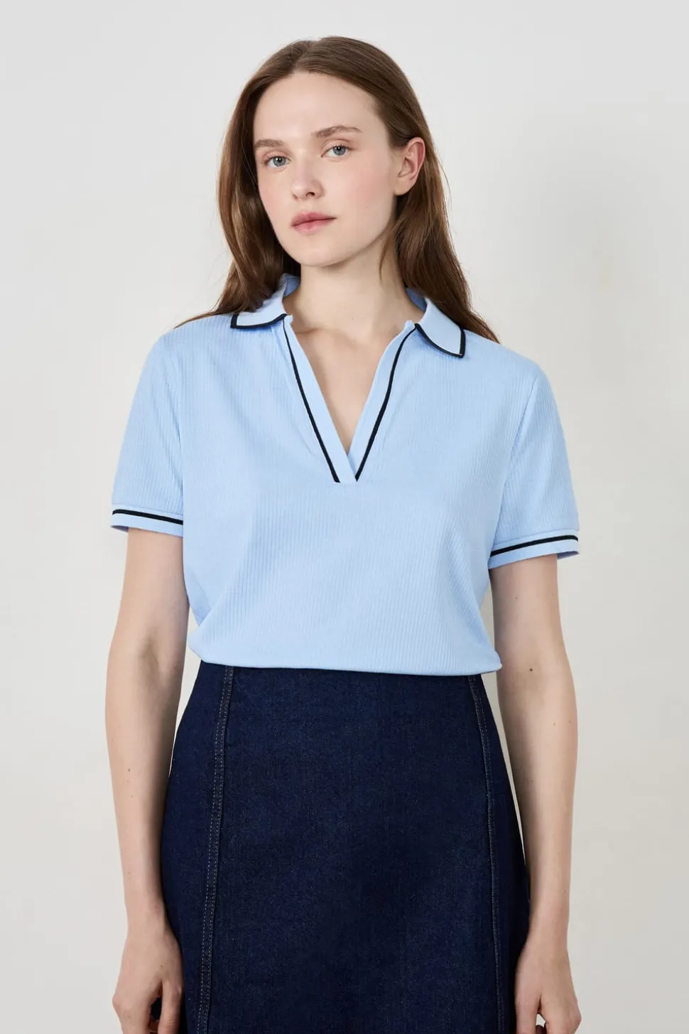 Polo de manga corta de algodón