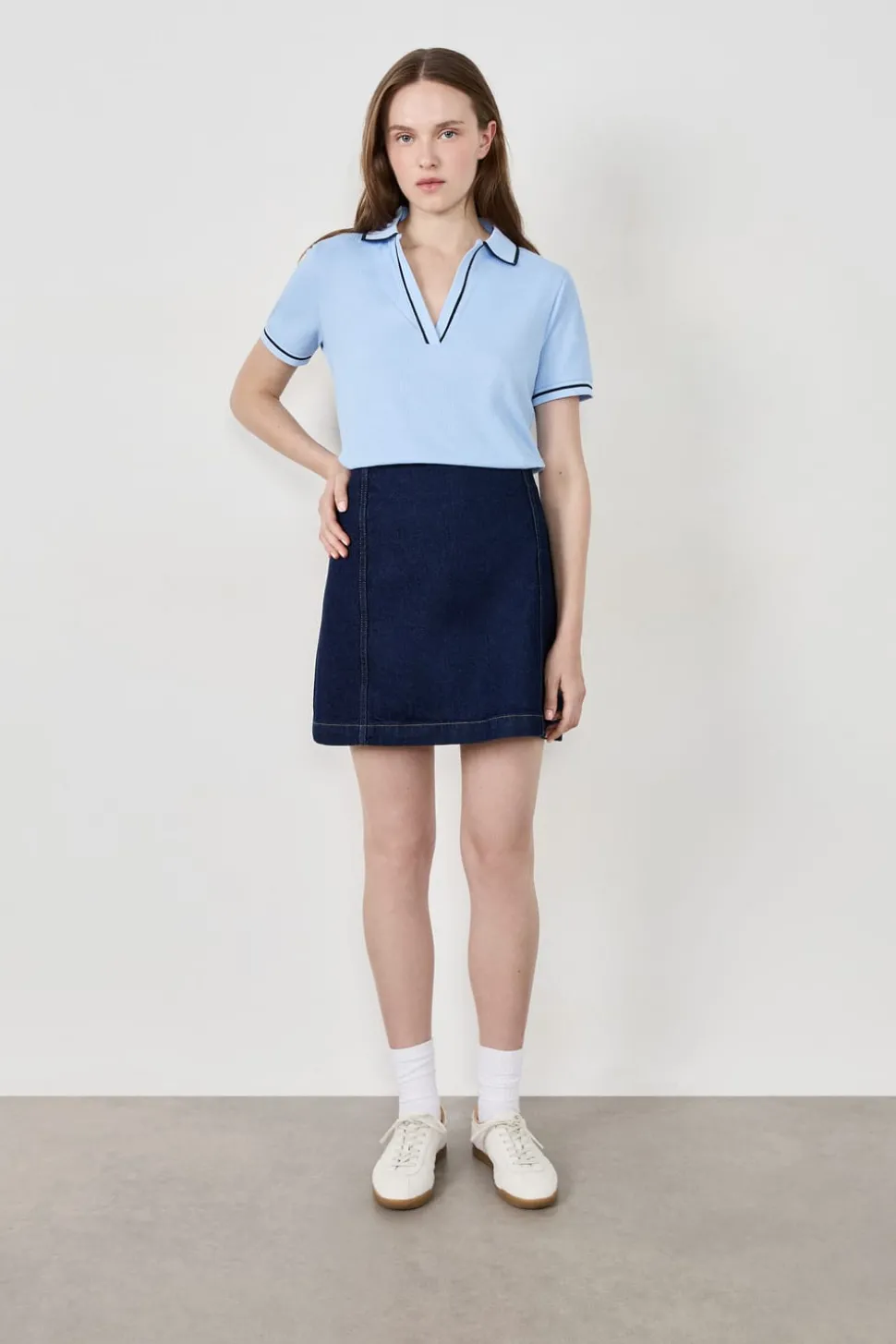 Polo de manga corta de algodón