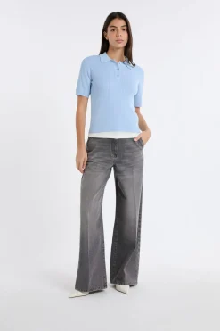 Polo de manga corta de punto fino