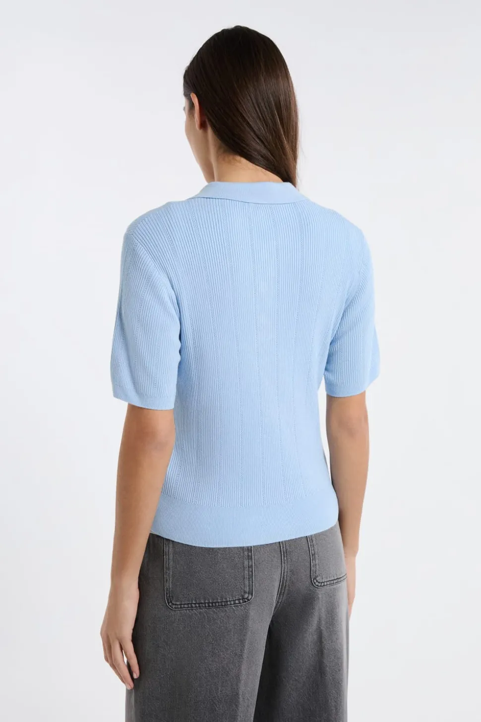 Polo de manga corta de punto fino