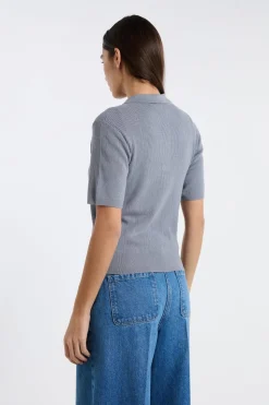 Polo de manga corta de punto fino