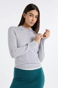 Polo de manga larga de lana