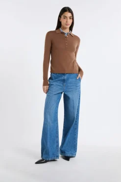 Polo de manga larga de lana