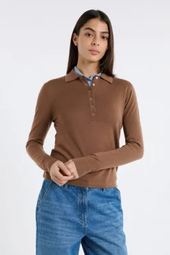 Polo de manga larga de lana