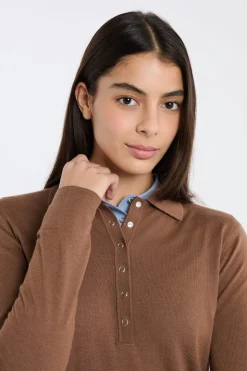 Polo de manga larga de lana