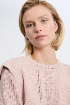 Pull à épaulettes avec laine