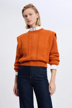 Pull à épaulettes avec laine