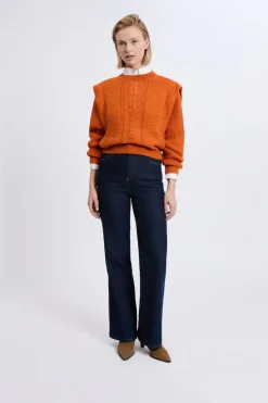 Pull à épaulettes avec laine