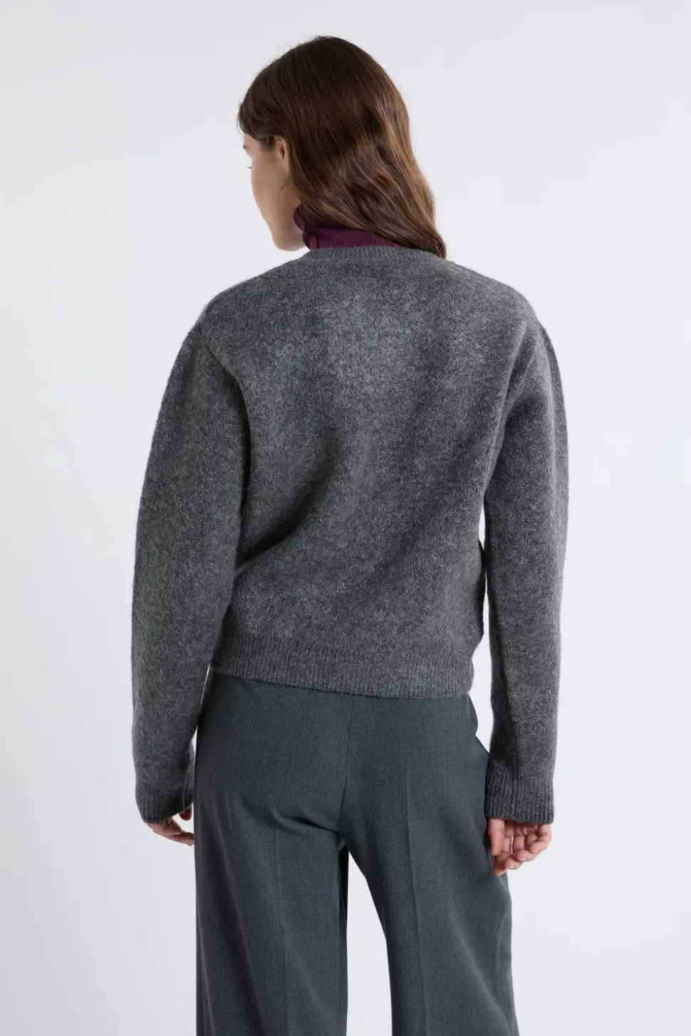 Pull col rond à motifs