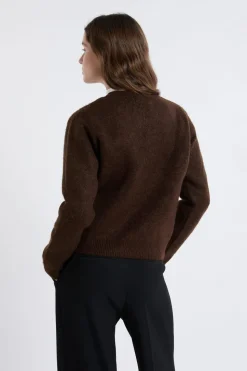 Pull col rond à motifs