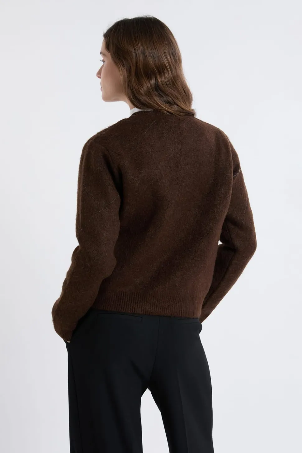 Pull col rond à motifs