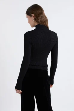 Pull en tricot irisé à col montant