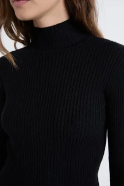 Pull en tricot irisé à col montant