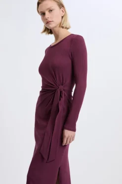 Robe avec détail à nouer en coton