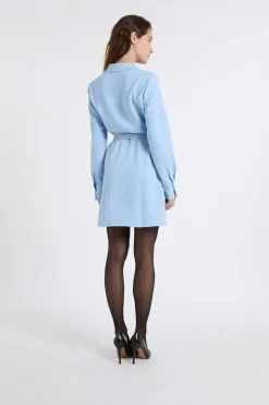 Robe courte avec col chemise