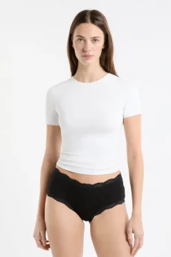 Set de 3 braguitas culotte de algodón y encaje