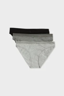 Set de 3 braguitas de algodón y encaje