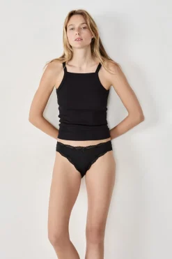 Set de 3 braguitas de microfibra y encaje