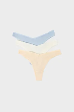 Set de 3 tangas de algodón