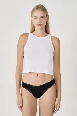 Set de 7 tangas de algodón y encaje