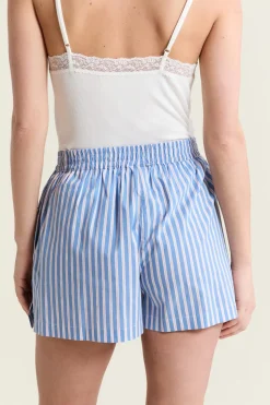 Short de pyjama à rayures avec coton