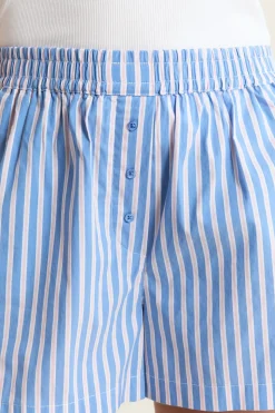 Short de pyjama à rayures avec coton