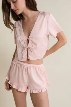 Short de pyjama satiné