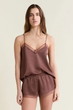 Short de pyjama satiné