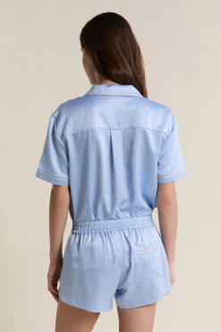 Short de pyjama satiné à pois