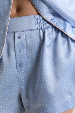 Short de pyjama satiné à pois