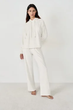 Sudadera con capucha efecto terciopelo