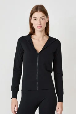 Sudadera con capucha y cremallera de algodón