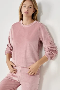 Sudadera con efecto terciopelo